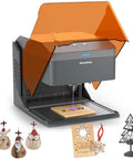 2.5W Laser Engraver Portable Cutter With Acrylic Enclosure, 100x100mm Engraving Area, ornaments and cutouts example projects
