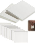 Front view of Zonon white foam self-adhesive door corner seals, 8-piece weather-stripping set.
