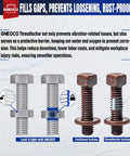 Blue And Red Thread Lock For Nuts Bolts And Fasteners Medium High Strength Lock Tight With Anaerobic Curing To Prevent Loosening And Corrosion On Metals Easy To Use With 20 Minute Initial Cure 100ml illustration with bolts