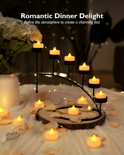 Flameless Tea Lights With 6 Hour Timer 24 Hour Auto Cycle Battery Operated LED Candles Pack Of 12 Flickering Votive Lights