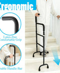 Easy Peasy Assembly Adjustable Stair Climbing Cane For Seniors with ergonomic soft grips on steps.