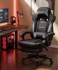 Big And Tall Gaming Chair For Adults With 350 Lb Capacity, Heavy Duty Office Chair With Black Design, Ergonomic High Back