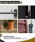 Super Dope 9 Piece Set Of Cool Cat Door Hinge Caps featuring bronze cat on various door handles and surfaces.