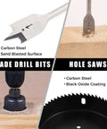 COMOWARE 246-piece drill bit set with spade bits and hole saws for wood, metal, masonry