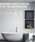 Black Stainless Shower Niche Shelf 12.5 X 12.5 X 4.7 Inches Slick Flush Mount Recessed Niche For Bathroom Storage No Tile Needed