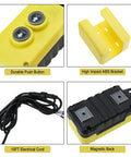 12V DC 4-Wire Remote Switch For Hydraulic Dump Trailer Dual-Acting Pump, showing buttons, cord, and bracket components.