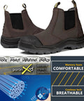 Mens Steel Toe Waterproof Work Boots Slip On Safety Shoes With Slip Resistant And Anti Static Design 200J Toecap Wide Toe Box
