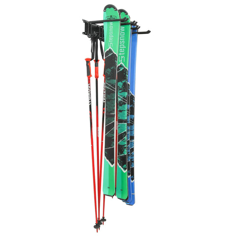 Heavy Duty Ski Wall Rack For Home And Garage Storage Holds Four Pairs Of Skis With Poles Or Any Snowboards Pro Adjustable Rubber Coated Hooks Badass Winter Sports Organizer
