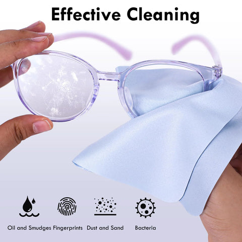 Nadadora microfiber glasses cleaning cloths, 20-pack, individually wrapped, extra thick, 6x7 in, for glasses and screens