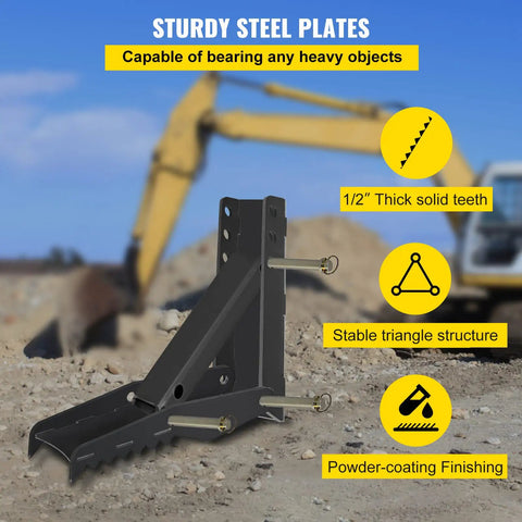 Badass Heavy Duty 24 Inch Excavator Hydraulic Thumb Backhoe Attachment Bolt On Kit with sturdy steel plates and solid teeth.