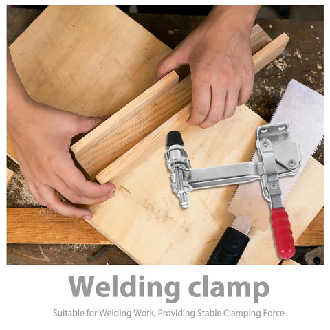 Two Pack Vertical Quick Release Toggle Clamps Zinc Plated Steel Welding Hold Downs Clamps For Woodworking Workshop Use