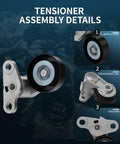 Detailed view of AC Belt And Tensioner Kit For GM Trucks And SUVs Fits Yukon Tahoe Silverado Sierra Avalanche Express 1500 1999-2008