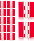 12 Pack Clear Acrylic Hinges Self Adhesive Transparent Piano Strips For Cabinet And Aquarium Lids Straight Up Durable Furniture Hardware No Sweat DIY Setup Smooth Finish 35X30MM red strips with clear hinge detail
