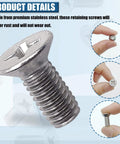 Close-up of 8 Pack Tough As Nails Stainless Steel Brake Disc Rotor Screw, demonstrating rust-proof design for vehicle calipers.