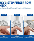 Handy Stainless Steel Finger Goniometer Protractor For Occupational Therapy, Precise 30 To 150 Degree Joint Range Tool, Durable Metal Orthopedic Device To Track Flexibility And Rehab Progress, 3-step finger ROM check
