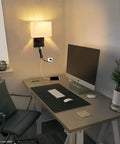 Cozy Plug In Wall Lamp With Dimmer And USB Port, Rustic Contemporary Wall Sconce, lighting a modern desk area