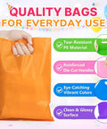 50 Pack Multicolor Party Favor Gift Bags 8x11 Inches With Handles Reusable Plastic Goodie Bags For Candy Snacks Jewelry Crafts Bulk Set For Kids Birthday Parties School Events And Festive Occasions, orange bag with tear-resistant material