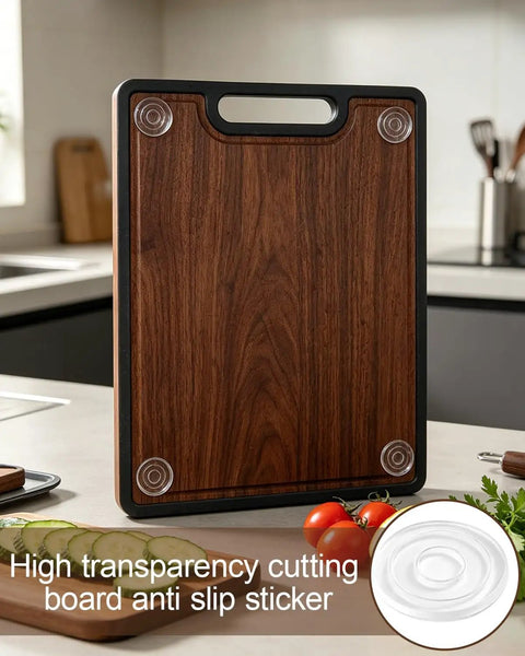 Cutting board with 24 Pack Clear Silicone Rubber Feet For Cutting Boards And Kitchen Dishes No Slip Self Adhesive Pads On Surfaces