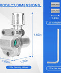 BPV-31 piercing valves, front view; 10-pack for refrigerator pipes, silver metal, fits 1/4, 5/16, 3/8 in OD