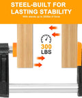 Four 6 Inch F Clamp Set For Woodworking, 300 Lbs Clamping Force demonstrating strong grip on wooden pieces
