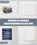 Heavy Duty Self Adhesive Access Panel For Drywall 8 By 12 Inch in various wall access hole situations.