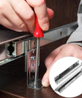 Two Pack Drawer Slide Rails With Silent Buffer And Soft Close installation on wooden cabinet with screwdriver