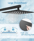 Matte Black Rainfall Shower System With Tub Spout Wall Mount Faucet Set 12 Inch Shower Head And 2 In 1 Handheld Sprayer Shower Combo