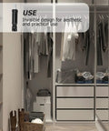 100 Piece Cam Lock Fittings With Invisible Hardware Self Tapping Cabinet Connectors and Nylon Wood Dowel Plugs in stylish closet design.
