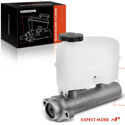 Front view of Brake Master Cylinder With Reservoir And Sensor For Chevy And GMC Vehicles Fits Avalanche Express 2500 3500