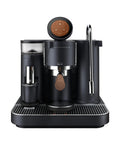 Game Changing Dual Boiler Espresso Machine With Integrated Precision Grinder And Dual Weight Sensors For Reliable Shot Prep and Silky Steamed Milk Anytime You Want To Chill And Sip, front view.