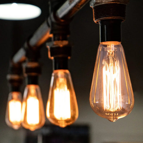 60 Watt Incandescent Edison Light Bulbs Set Vintage Dimmable E26 ST64 Warm White Amber Filament Lamps 2200K Cozy Home Glow For Living Room Bedroom Office Decorative Lamps 4 Pack