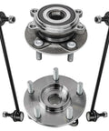 Front Wheel Bearing Hubs Kit With 2 Sway Bar End Links For 2014 2015 2016 2017 2018 Mazda 3 Sport 4 Piece Replacement Set 5 Bolt Front Hubs Encoder ABS Drop In Ready To Install Durable Auto Repair Upgrade