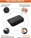 Diagram of black quilted Subaru Outback Center Console Cover 2020-2026 with thick sponge and anti-scratch material.