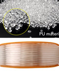 Rugged Transparent Air Hose For Pneumatic Tools And Compressor Damn Tough Polyurethane Tubing and PU material close-up.