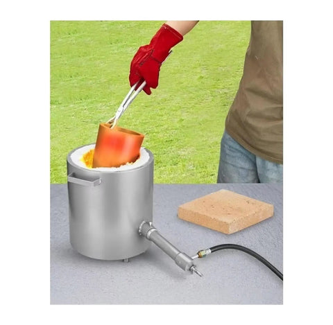 All In One Home Metal Tool Kit With Stable Support Frame And Tongs For Safe, Easy Metalworking Projects shown in use outdoors