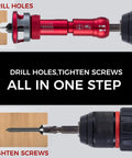 9 Piece Countersink Drill Bit Set With Two Flute TCT Alloy Tapered Bits And Wrench, One Quarter Inch Hex Shank, Adjustable Depth Stop