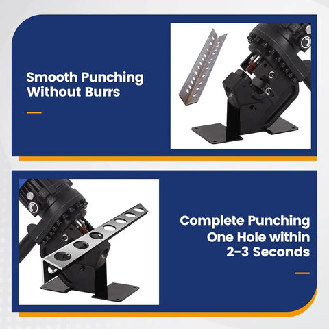 Heavy Duty 1300W Electric Hydraulic Hole Puncher With No Sweat Ten Ton Power And Pro Grade Die Set For Angle Iron Channel Steel Works Like A Champ On Any Shop Floor Or Jobsite Project Today