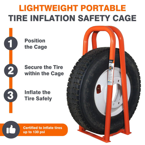 2 Bar Portable Tire Inflation Cage For Service Trucks Weighs 69 Lb And Delivers Safe On Site Tire Air Inflation With Easy Setup
