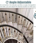 Slick Black And Gold Aluminum Balusters For Staircase And Deck Railings Tough As Nails Adjustable Spindles from above showing 270-degree angle.