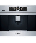 Front view of 24 Inch Wide Built In Automatic Coffee Machine With Home Connect For A Smart Kitchen, Stainless Steel Finish