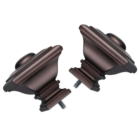 Bronze Curtain Rods For Windows 48 To 84 Inches Heavy Duty Adjustable Length 1 Inch Diameter Window Rods With Classic Square Finials