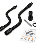 One Half Inch Flexible Shaft Extension With Universal Wrench Adapter Set 10 Inch And 14 Inch Heavy Duty Chrome Vanadium Tool set with two flexible shafts.
