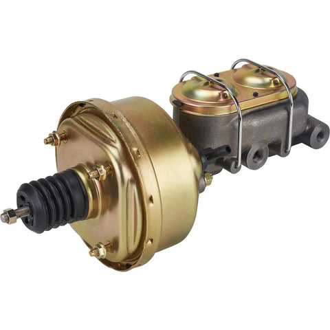Slick 7 Inch Brake Booster Master Cylinder Combo With 1 Inch Bore Offers Universal Drop In Fitment steel and zinc plated construction