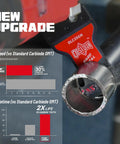 EZARC Obsidian carbide oscillating saw blade with red label and quick-release adapter.