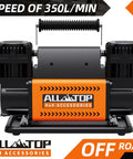 Beefy Dual Cylinder Air Compressor With Digital Pressure Gauge Tire Inflator Kit, compact design, front view