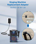 6V Karaoke Machine Charger Replacement For Singing Machine SML-625 SML625W SML625BTW SML385 Models Black Power Adapter in use
