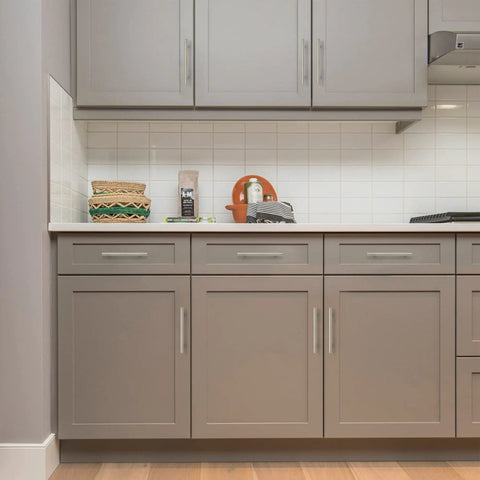 Sixty Pack Brushed Nickel Cabinet Pulls For Kitchen Cupboards And Drawers Stainless Steel Handles Classic Modern Style Seven And Three Eighths Inch Total Length Five Inch Hole Center One Half Inch Diameter One And A Quarter Inch Projection