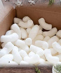 Hassle Free Biodegradable Corn Starch Packing Peanuts Bulk For Moving And Shipping in a cardboard box.