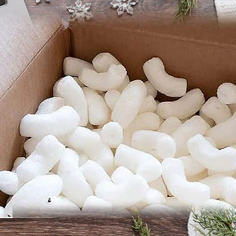Hassle Free Biodegradable Corn Starch Packing Peanuts Bulk For Moving And Shipping in a cardboard box.