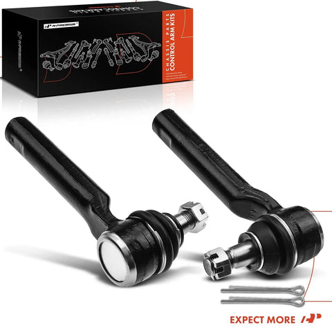 Beefed Up Front Outer Tie Rod End For Subaru Vehicles Like Outback Forester Impreza Crosstrek Legacy WRX And STI Built For Strength Direct Fit Replacement Durable Steel Steering Linkage Supports AWD Models Reliable Handling. Black steel tie rod ends with box